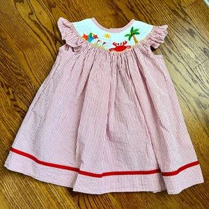 Zuccini Kids smocked crab/beach scene dress size 24 months